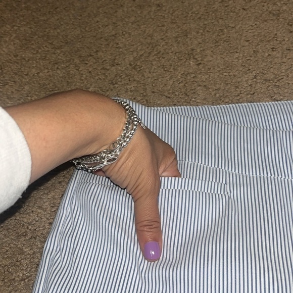 Chico’s So Slimming 360 Brigitte Slim Ankle Pant Icon Stripe Blue 20 - Picture 7 of 12